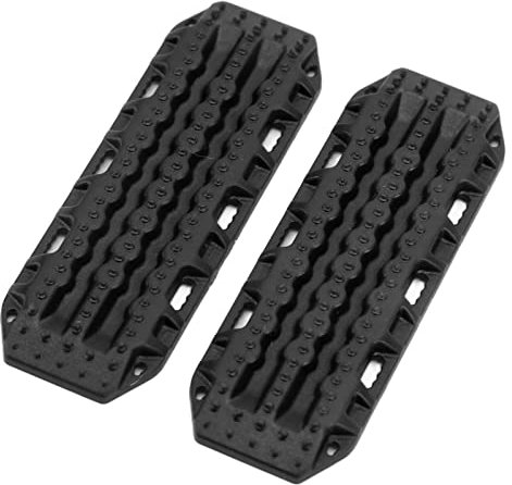 ZAWELIYO 2 Stück RC Sandleiter Bergungsrampen Kunststoffbrett für Axial SCX24 1/24 RC Crawler Zubehör Passend für 1/24 1/18 RC Auto (Schwarz)