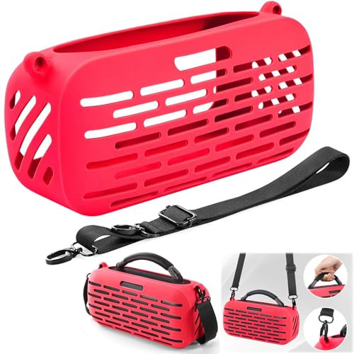 Honbobo Soundlink Max Schutzhülle für Bose SoundLink Max Portable Silikonhülle SoundLink Max Portable Lautsprecher Silikon-Schutzhülle Zubehör (Red)