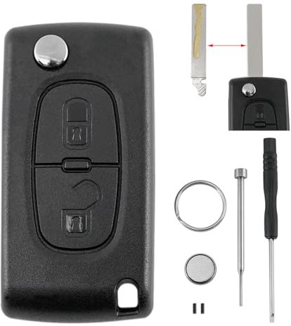 CE0523 For Peugeot 207 307 308 3008 5008 807 Expert 2 Buttons Car Key Fob Case with HU83 Blade and Battery CR1620 Pin Removal Tool