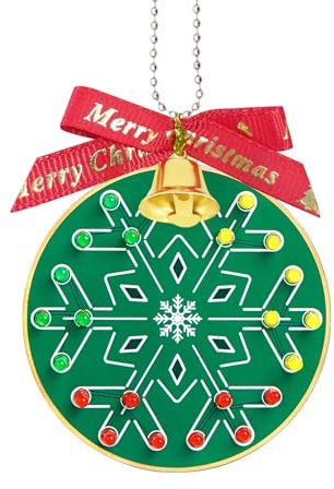 Treedix Soldering Practice Kit DIY Christmas Tree Decoration Soldering Kit, Snowflake Shape Red Green and Yellow LED Flashing Lights, Fun Electronic Project Kit for School and Home Teaching Learning