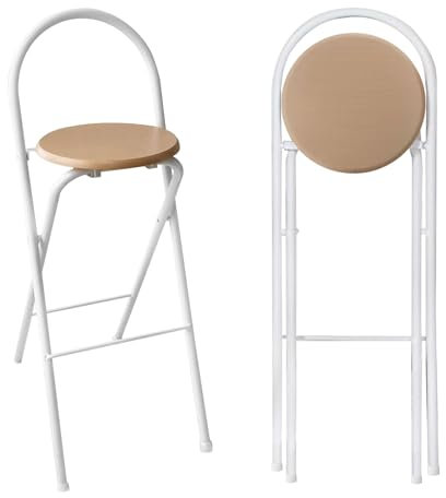 Barhocker Klappbar Mit Lehne Klappbarer Hocker Hoch Sitzhöhe 60cm/65cm/70cm/75cm Barsessel Loungesessel Tragfähigkeit 125kg Barstuhl Klappbar Küchenstühle Für Bar Café Tresenhocker(Wood,65cm)