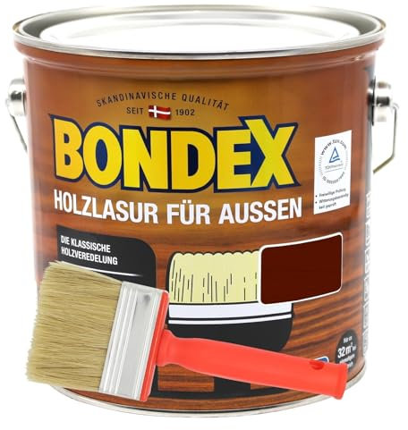2,5l Bondex Holzlasur für Aussen plus Flächenstreicher (rio palisander)
