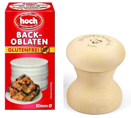 Lebkuchenglocke | Das Original | Hochwertiges Lebkuchenformer Back-Set 5 cm | inkl. Glutenfreie Backoblaten | ideal für saftige Lebkuchen