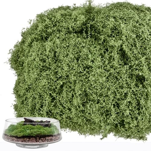 CLTPY 200g Kunstmoos zum Dekorieren,Moos zum Basteln,Moos Deko für Wand, Aquarium, Weihnachten, Hochzeiten, Modellbau und Floristik, Dunkelgrün100g + Hellgrün 100g