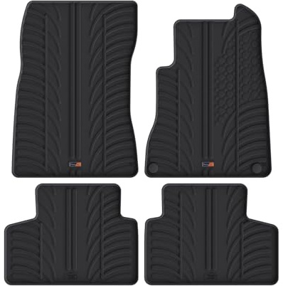 TRAVALL Rubber Car Mats (set of 4) compatible with Mercedes Benz GLB X247 (2021-) Heavy Duty Floor Mats Moulded Premium Mats Easy Clean Black with Clips