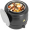 Olla eléctrica para sopa de 10 l, 400 W, con inserto extraíble de acero inoxidable y tapa abatible, calentador eléctrico profesional para sopa, regulable hasta 80 °C aprox