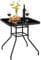 Soberine Tavolo Quadrato con Foro per Ombrello Ø 4,2 cm Tavolo da Giardino Design Elegante in Vetro per Prato Balcone Patio Piscina Spiaggia Nero