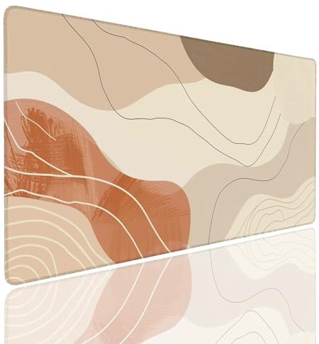 Mauspad XL 600x300x4mm Wasserdicht Schreibtischunterlage rutschfeste Speed Gaming Mousepad Beige (8) Groß Desk Mouse Mat Maus Pad, Schreibtisch Unterlage Deko für PC, MacBook, Laptop, Home Office
