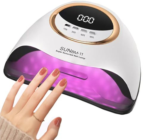 GRILLIN UV LED Nail Lamp, 280W Professional Nail Dryer, This Nail Lamp is Equipped With Automatic Sensor and LCD Display, Which is Suitable For Nail Polish Gel Curing and Polishing Nail Lamp