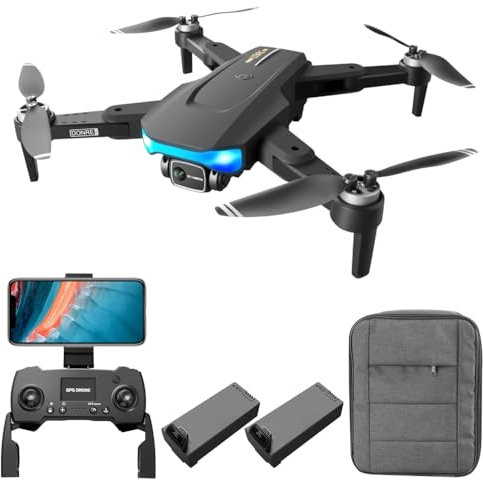 LS-38 GPS RC Drone with Camera for Adults RC Drone with 6K Camera EIS Anti-shake Gimbal Brushless Motor 5G Wifi Video Aerial FPV Quadcopter Smart Follow Mode Backpack Package