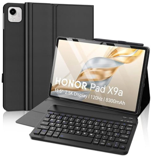 FOGARI HONOR Pad X9a/X9 Pro 11.5 2025 Keyboard Case, Detachable Bluetooth UK Layout Keyboard for HONOR Pad X9a /X9 Pro 2025, Black