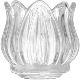 Portavelas de tulipanes de vidrio transparente en forma de flores en forma de tarros de vela votiva Tealight decoración para el hogar y la oficina