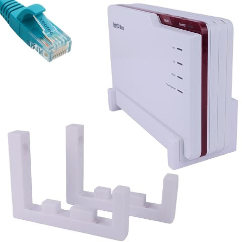 Supporto da parete per Fritz!Box 5690 Pro – DSL Slim – Fritz – bianco – salvaspazio e stabile per FritzBox 5690PRO – Made in Germany | Xebtec