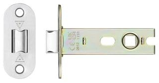 KOOPLES HARDWARE Project Tubular Latch 76mm – Radius Corner Faceplate – 57mm Backset Internal Door Latch for Lever Handles or Knobs – Satin Nickel Finish – Fixings Included (Satin Stainless)
