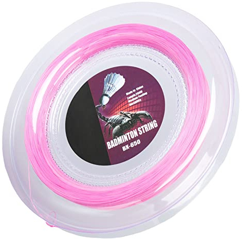HERCHR String de Tennis 0,72 mm 200m Badminton Racket String Nylon Badminton Training Racktring Racquet Lignes de Remplacement Fil Fil High Elastic pour Le badmintor (Rose)