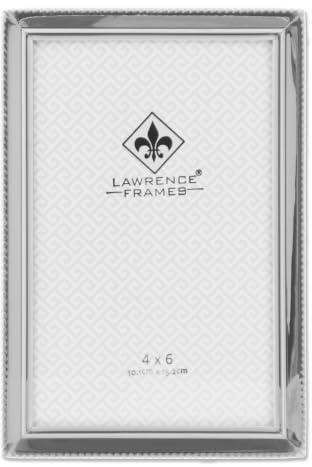 Lawrence Frames 11646 Polished Silver Plate 4x6 Picture Frame - Bead Border Design