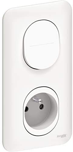 Schneider Electric - Ovalis - Va et vient + prise de courant 2P+T avec plaque Blanc - S260269