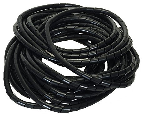 Flexible-Kabelspirale Spiralschlauch Spiralband - Bündelbereich Ø 7.5-60 mm Länge 10 m SCHWARZ