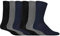 Gentle Grip - Mens 6 pairs of Diabetic Sock with Honey Comb Top and Hand linked Toe Seams - 6-11 UK 39-45 Eur (Black) (Black/Navy/Grey)