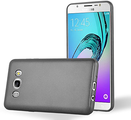 Cadorabo Hülle kompatibel mit Samsung Galaxy J5 2016 Schutzhülle TPU Silikon Case Metallic Design Slim Kratzfest Weiche Gummi mit Rundumschutz Case Hülle für Galaxy J5 2016 in Grau
