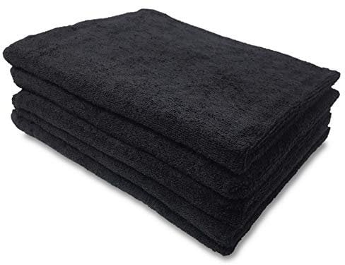 tex family 6 Handtücher Frottee Schwamm schwarz Friseur 50 x 90 cm