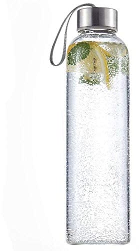 HTUK 500ml Sport Glass Beverage Water Bottle With Carrying Loop BPA-Free Portable Eco-Friendly Bottle Leak-proof Stylish Portable Water Bottles