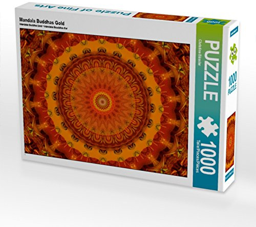 CALVENDO Puzzle Mandala Buddhas Gold | 1000 Teile Lege-Größe 64 x 48 cm Foto-Puzzle für glückliche Stunden