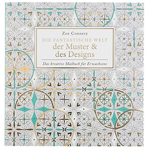 Idena 68131 - Malbuch für Erwachsene, Motiv Muster und Designs, 80 Seiten, zum Erschaffen von kreativen Kunstwerken, als Ausgleich zum Alltag und für Freizeit und Urlaub