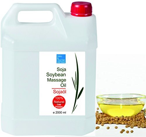 Bleumarine Bretania - 100% Reines Massage Sojaöl 2000 ml | Für Gesicht, Haare & Körper | Zellregenerierend & Aktivierend | Ideal für Mischhaut & fettende Haut
