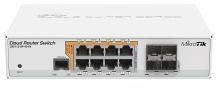 MikroTik Cloud Router Switch 112-8P-4S-IN with QCA8511, CRS112-8P-4S-IN (112-8P-4S-IN with QCA8511 400Mhz CPU, 128MB RAM, 8xGigabit LAN, 4xSFP, RouterOS L5, Desktop case, PSU)