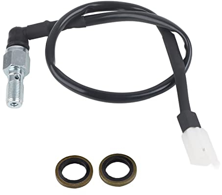 Aramox Interruttore del Freno Idraulico, Interruttore Della Luce Della Pressione del Freno Idraulico Universale per Moto, Interruttore Fanale Posteriore in Alluminio, con 2 Rondelle (M10*1MM)