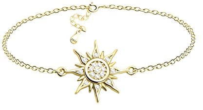 Sofia Milani - Damen Armband 925 Silber - vergoldet/golden mit Zirkonia Steinen - Stern Sonne Anhänger - 30211