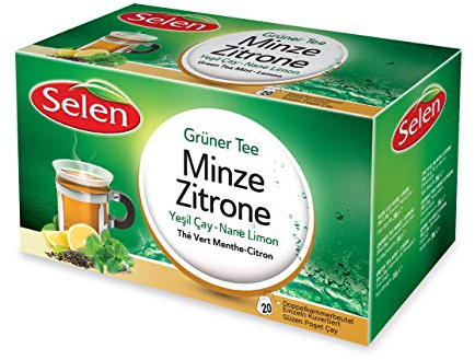 Selen Tè Verde Menta-Limone, 20 bustine di tè confezionate singolarmente - 36 g