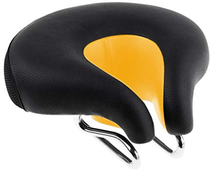 Tubayia Bequem Atmungsaktiv Fahrradsattel Fahrradsitz Fahrrad Sattel für Rennrad, Mountainbike, Klapprad (Schwarz Orange)