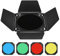 Godox BD-04 Barn Door Metall Scheunentür und Wabengitter und 4 farbige Gelfilter,kompatibel mit Standard-Reflektoren Bowens Mount Kompatibel GODOX LED NEEWER Amaran Aputure LED Video Light
