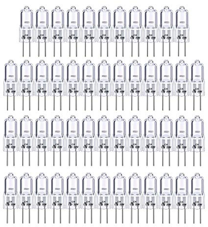 ANDERK 50 pack Lampadina Alogene 12 V G4 base bi-pin, Bianco caldo, 20 W T3 Jcd lampada