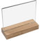 HMF 46943 Acryl Tischaufsteller mit Holzfuß | DIN A5 Querformat | Glasklar
