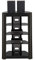 Homeology ZINNIA 5-stöckige schwarze Blende mit schwarzen Glasablagen, Entertainment-Media-Audio-Regal