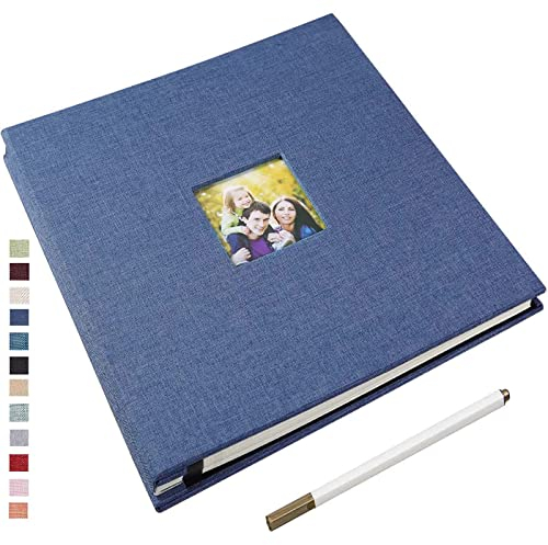 Yopih Selbstklebende 10x15 Fotoalbum Einkleben und zum Selbstgestalten Groß leinen Photoalbum mit 40 weißen Seiten, Hochzeit Jahrestag Geburtstag Geschenke, mit einem Kugelschreiber, 33x32cm