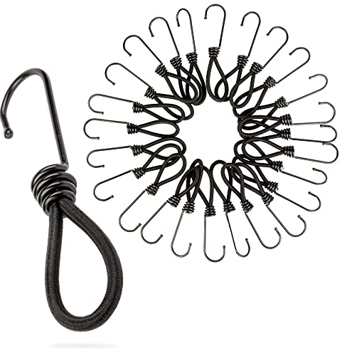 PRETEX Spanngummi mit Haken - Set mit 25 Stück x 13cm Expander mit Öse - Hochbelastbare Gummispanner Perfekt als Planenspanner für Camping oder zur Transportsicherung für Anhänger