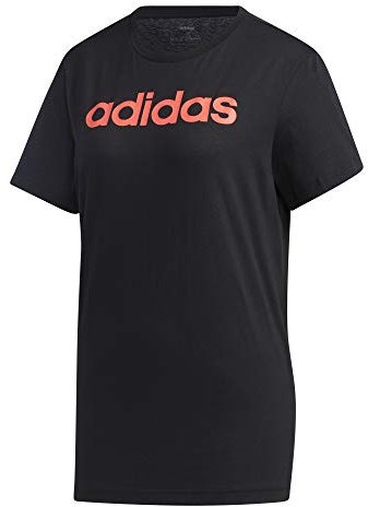 adidas W E Lin L T T-Shirt Femme, Noir/Rose (Rossen), L