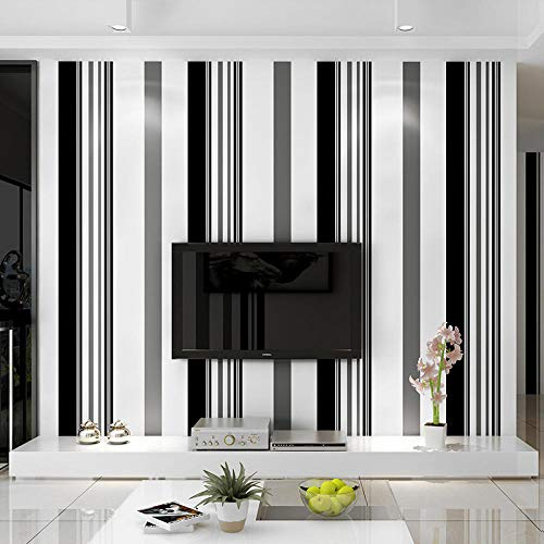 TV Hintergrund Tapete Film Fernsehen Wohnzimmer moderne minimalistische Vliesstoff Atmosphäre Atmosphäre schwarz weiß grau gestreifte Tapete