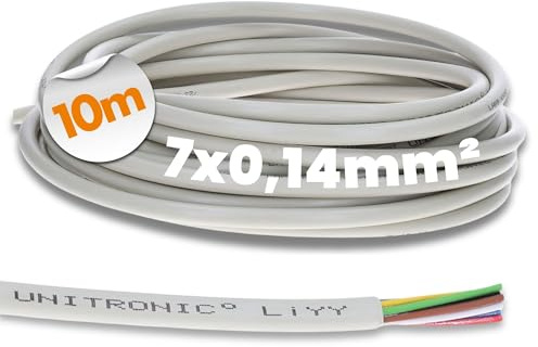 10 Meter Lapp 0028207 LiYY Steuerleitung 7x0.14 mm² I Signalkabel 7 adrig I Lötkabel für Platine I Datenkabel I LED Verlängerung Kabel I Datenleitung