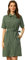Allegra K Women's Safari Dresses Summer Cotton Short Sleeve Belted Button Down Shirtdress Army Green S-8