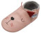 Mejale bébé Chaussures en Cuir Infantile Rampant Tout-Petit Mocassins Semelle Souple Marche Fille Pantoufles, Chat Rose, Taille 0-6 Mois, S