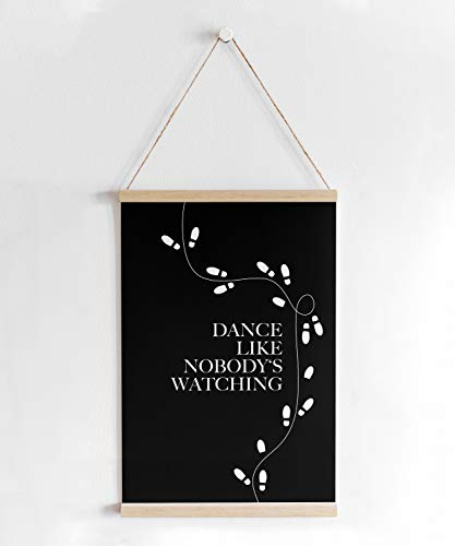 kartenkuss.de Skandi-Poster mit Posterleiste, Tanz Motiv dansa, Poster mit musikalischen Thema und Posterschiene aus Holz (mattes Premium-Papier 135g/m², DIN A3)