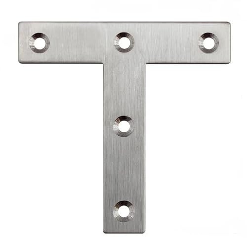 Edelstahl T-Bleche 80x80x16mm Lochplatten Holzverbinder Lochblech T-Winkel Flachverbinder Halter Möbelverbinder 10 Stück
