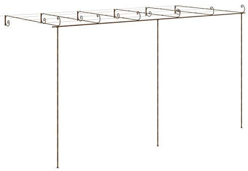 Tidyard Garten Rosenbogen Rankhilfe Pergola Spalier Rankgitter Gartenlaube Gartenbogen Kletterhilfe Deko Eisen Antik-Braun 6x3x2,5m