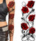 Temporäre tattoo-ärmel für frauen aufklebbare blume rose flora blumen erwachsener temporärer tattoo-aufkleber übertragung weiblicher körper kunst realistisch wasserdicht (Rote Rose)