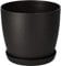 Flower Pots 6 Colours 8 sizes Matt Plastic Plant Pots Planter + Saucer Tray Deco (Black Graphite Matt, 14 cm)